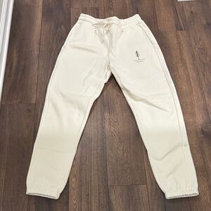 Women's Ivory Jogger Pants with Tree Emblem